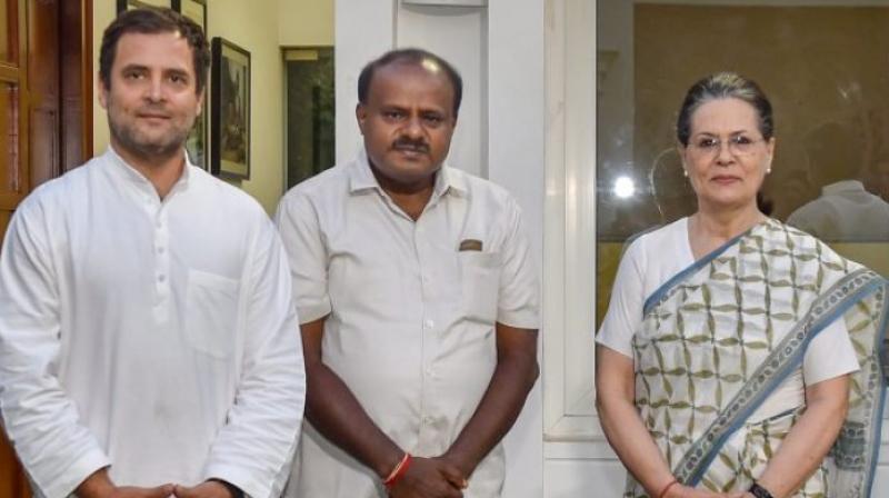 Karnatka Govt HD Kumaraswamy Rahul Gandhi Sonia Gandhi Karnatka Govt HD Kumaraswamy Rahul Gandhi Sonia Gandhi