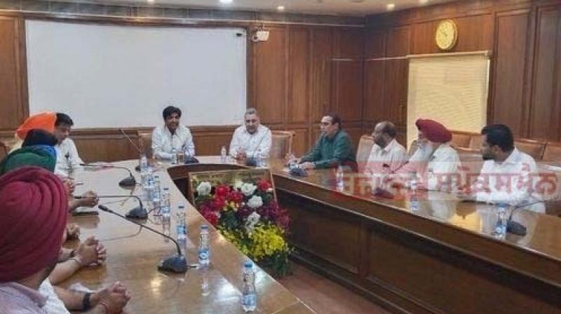 Cabinet Minister Brahm Shankar Jimpa during meeting Cabinet Minister Brahm Shankar Jimpa during meeting