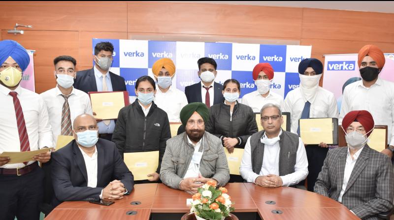 RANDHAWA HANDS OVER APPOINTMENT LETTER TO 11 ASSISTANT MANAGER OF MILKFED