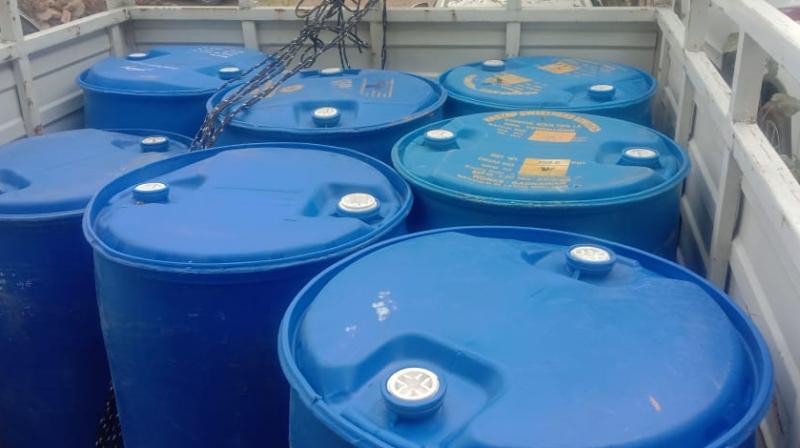Excise Department detects big consignment of 1400 litres of ENA Excise Department detects big consignment of 1400 litres of ENA