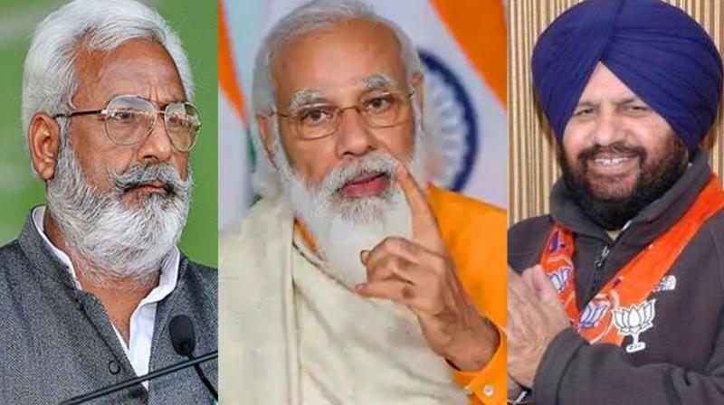 Surjit Jyani, PM Modi and Harjeet Grewal Surjit Jyani, PM Modi and Harjeet Grewal