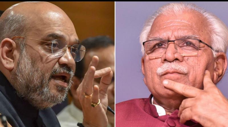 Amit Shah and Manohar Lal Khattar Amit Shah and Manohar Lal Khattar