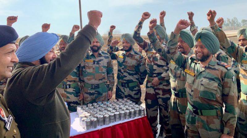 Punjab CM with army Punjab CM with army