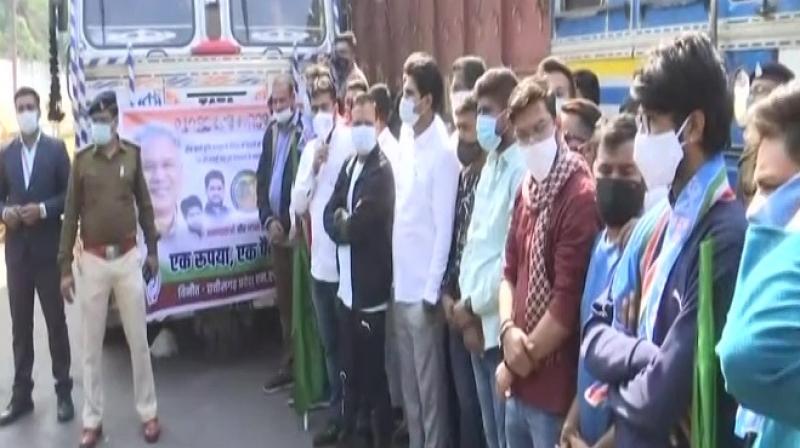 CM Bhupesh Baghel sent 53 tonne rice to farmers CM Bhupesh Baghel sent 53 tonne rice to farmers
