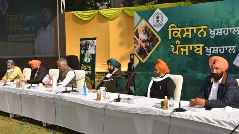 Captain Amarinder Singh chairing an All Party Meeting