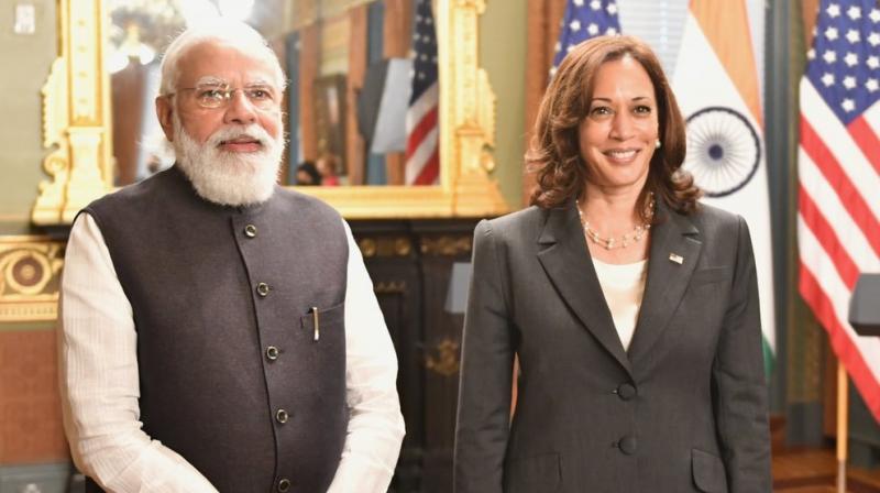 PM Modi holds meeting with US VP Kamala Harris PM Modi holds meeting with US VP Kamala Harris