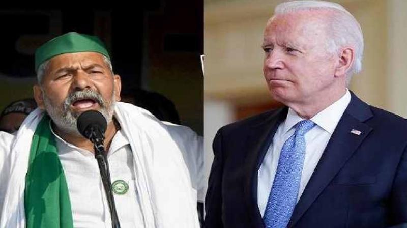 Rakesh Tikait appeals to US President Joe Biden Rakesh Tikait appeals to US President Joe Biden
