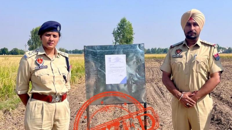 Property worth 28 lakh seized from drug trafficker in Samana, notice posted in the field Property worth 28 lakh seized from drug trafficker in Samana, notice posted in the field