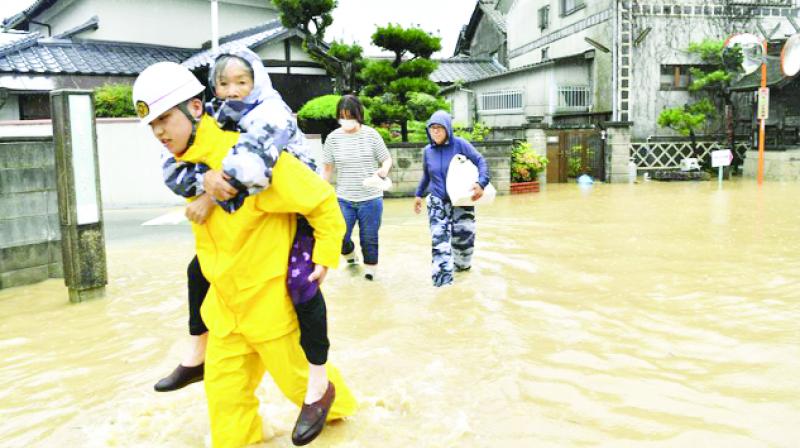 Rescue Workers Save People Trapped in Flood Rescue Workers Save People Trapped in Flood