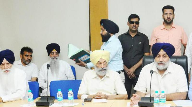 Sukhbir Singh Badal And Other Akali Dal Leaders  