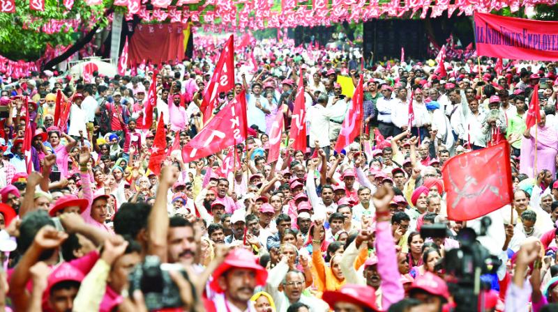 Farmer organizations demonstrating protest