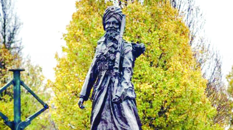 The damage done to the statue of a Sikh soldier, the police are looking for mischievous elements