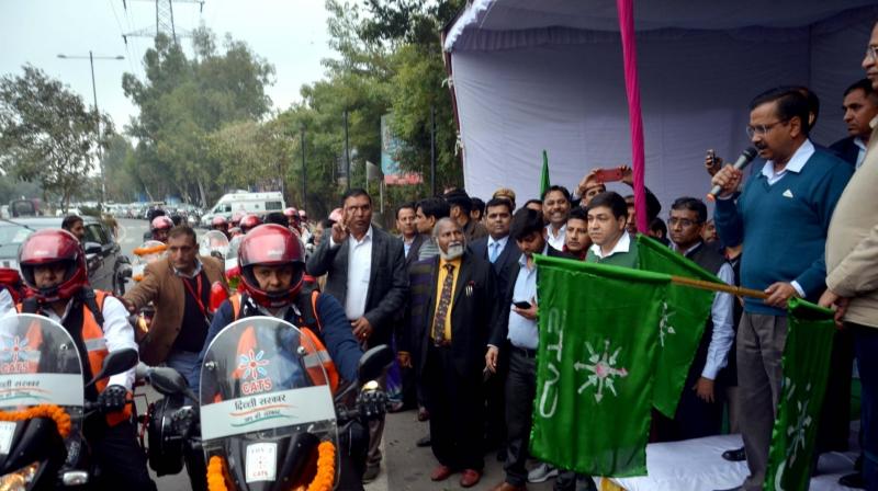 Kejriwal launches bike ambulances Kejriwal launches bike ambulances