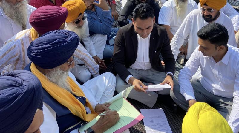 Simranjit Maan protest in Lakhanpur Simranjit Maan protest in Lakhanpur