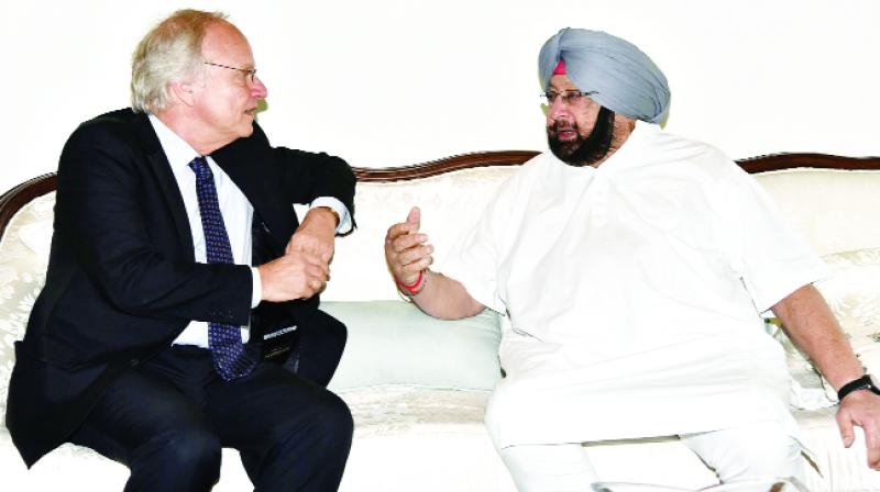 While discussing with Dutch Ambassador, Chief Minister Capt Amarinder Singh While discussing with Dutch Ambassador, Chief Minister Capt Amarinder Singh
