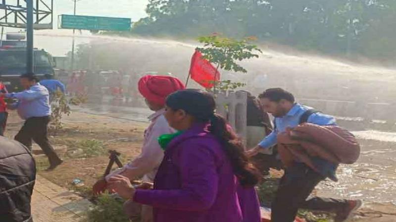 Teachers protesting in Amritsar Teachers protesting in Amritsar