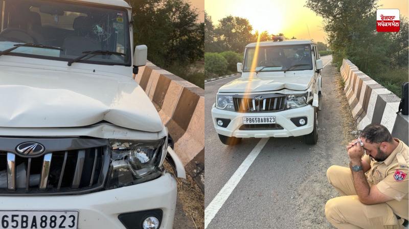 DSP Nabha Mandeep Kaur's vehicle met with an accident near Mohali airport DSP Nabha Mandeep Kaur's vehicle met with an accident near Mohali airport