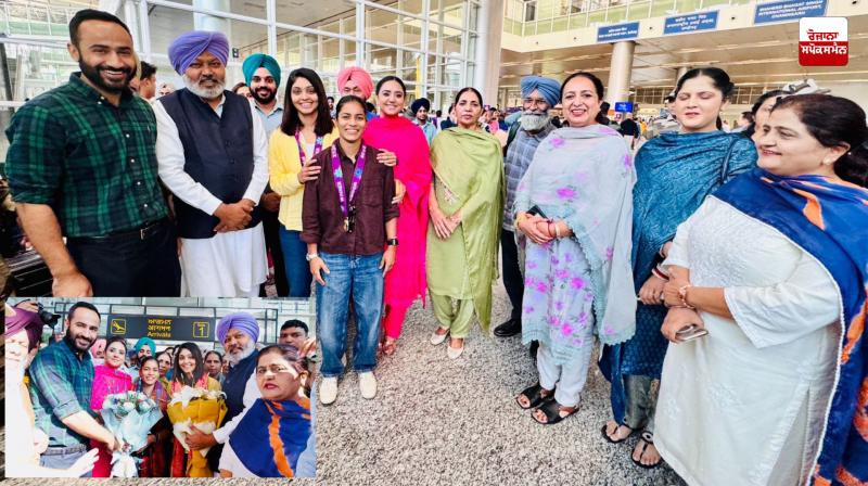 Punjab Government welcomes world champion cricketers Amanjot Kaur and Harleen Deol on their arrival in Mohali