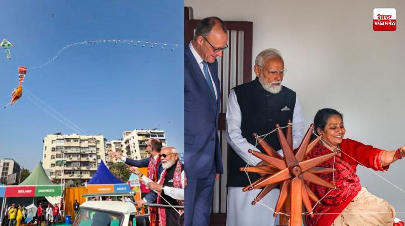 German Chancellor saw spinning wheel, flew kite at Sabarmati