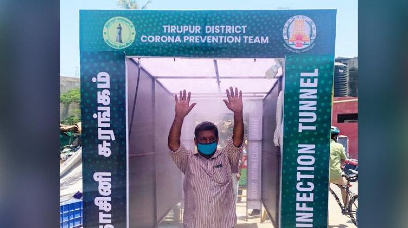 Tamil nadu tirupur corona disinfection tunnel Tamil nadu tirupur corona disinfection tunnel