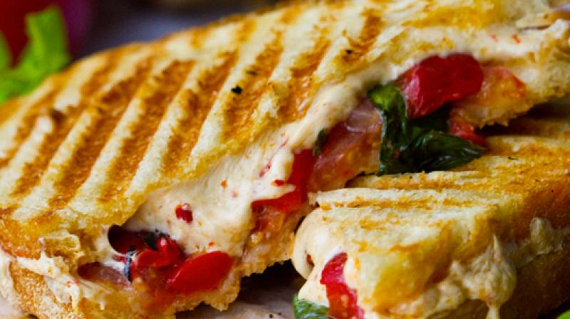 Make veg sandwich with vegetables Make veg sandwich with vegetables