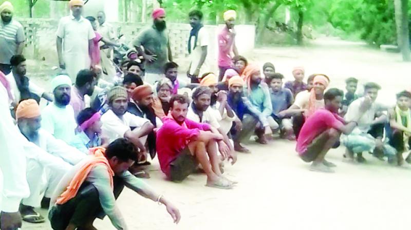 Victim's family Protesting