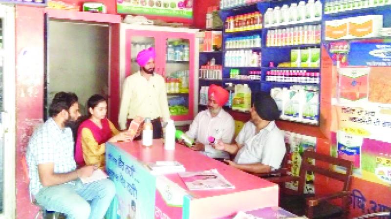  Officer Dr. Daljit Singh Gill Checking Pesticide Selling  Shops 