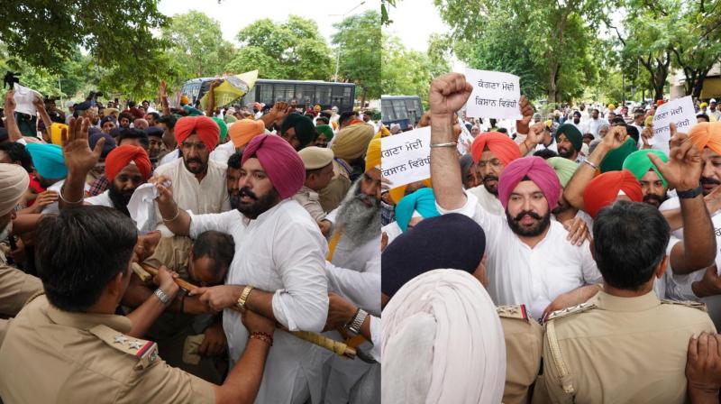 AAP surrounded the BJP office AAP surrounded the BJP office