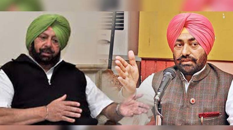 Captain Amrinder with Sukhpal Khaira Captain Amrinder with Sukhpal Khaira