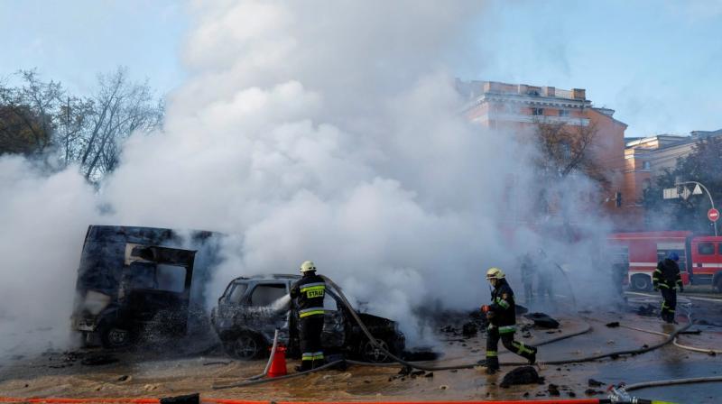 Kyiv and other Ukraine cities attacked by Russian missiles Kyiv and other Ukraine cities attacked by Russian missiles