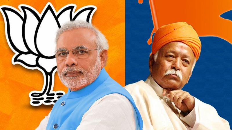 PM Modi and Mohan Bhagwat 