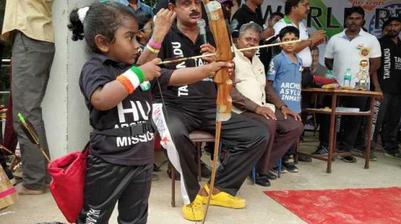5-yr-old girl attempts world record by shooting 111 arrows 5-yr-old girl attempts world record by shooting 111 arrows