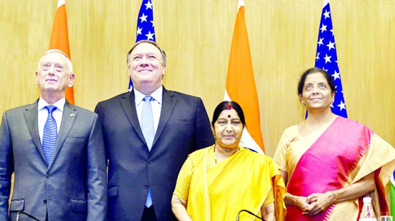 Foreign Minister  Sushma Swaraj with foreign guests