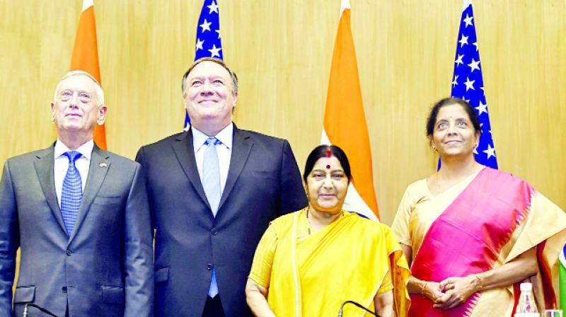 Foreign Minister Sushma Swaraj with foreign guests Foreign Minister Sushma Swaraj with foreign guests