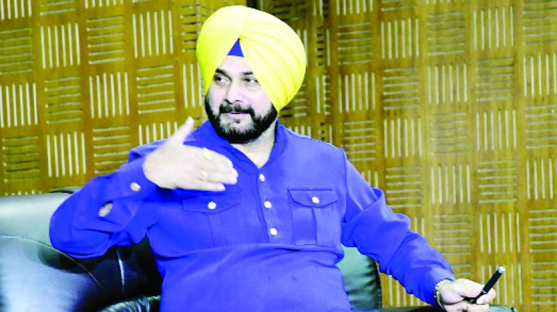 During the press conference, Navjot Singh Sidhu During the press conference, Navjot Singh Sidhu