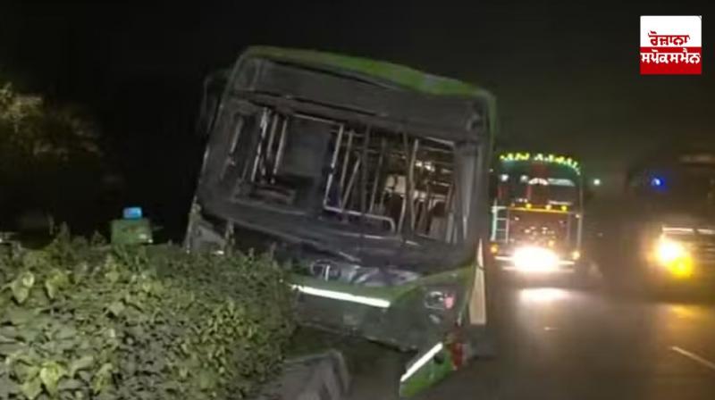An out-of-control DTC bus hit a man and a police constable, killing both An out-of-control DTC bus hit a man and a police constable, killing both