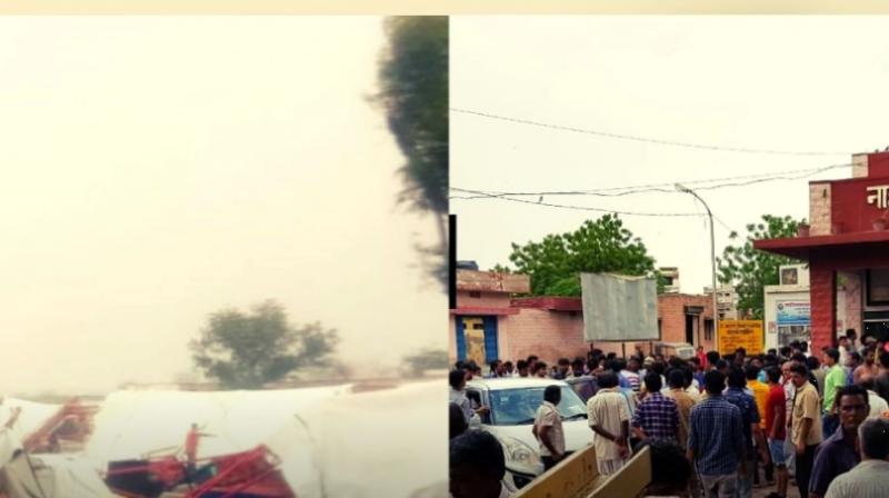 Tent fall on people listening ramkatha in barmer 14 die Tent fall on people listening ramkatha in barmer 14 die