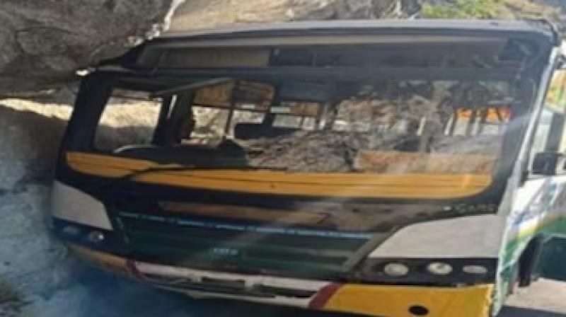 HRTC bus accident in Himachal's Kinnaur, 19 passengers injured HRTC bus accident in Himachal's Kinnaur, 19 passengers injured