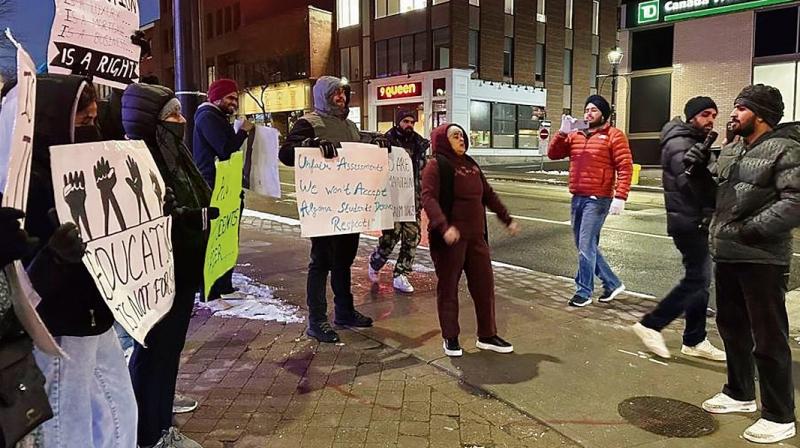 Punjabi students protest in Canada Punjabi students protest in Canada