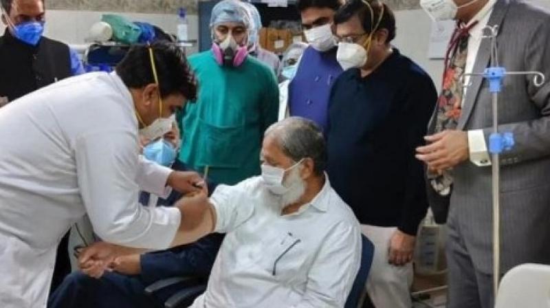 Haryana Health Minister Anil Vij takes trial dose of Bharat Biotech's COVID-19 vaccine Haryana Health Minister Anil Vij takes trial dose of Bharat Biotech's COVID-19 vaccine