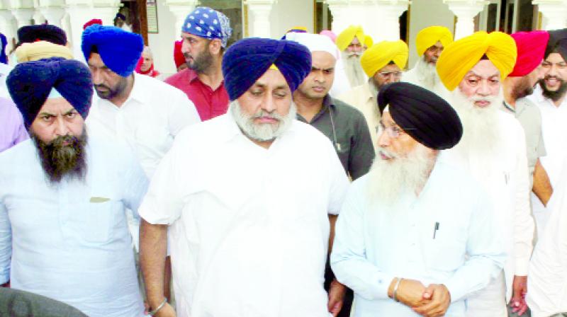 Sukhbir Singh Badal during visit at Sachkhand Harmandir Sahib