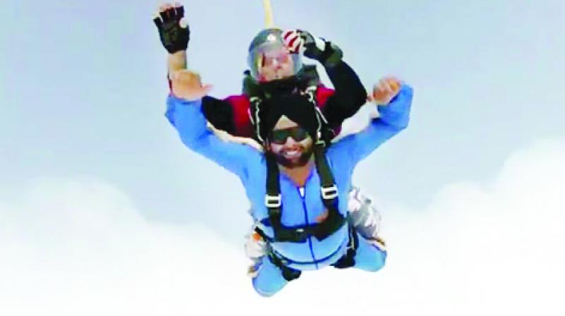 Arshdeep Singh during Skydiving
