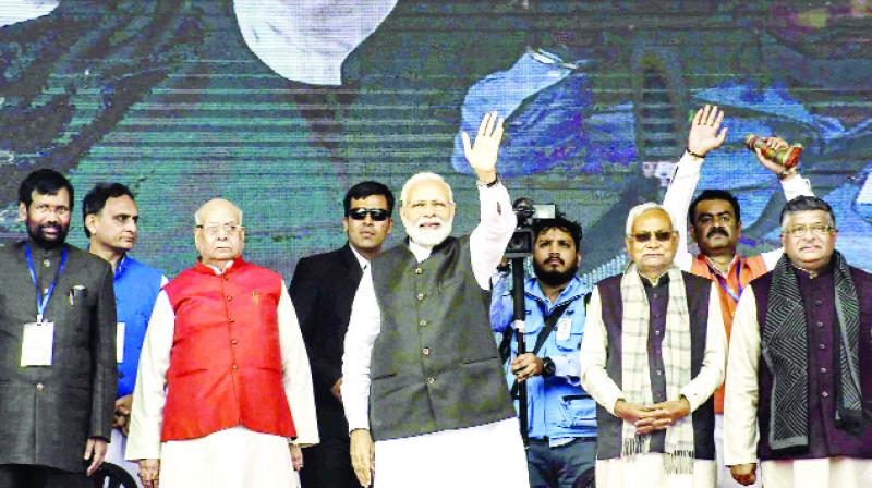 Narendra Modi With Nitesh Kumar Narendra Modi With Nitesh Kumar