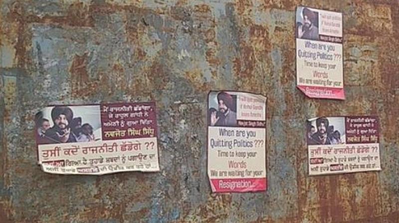 Navjot Singh Sidhu poster resignation