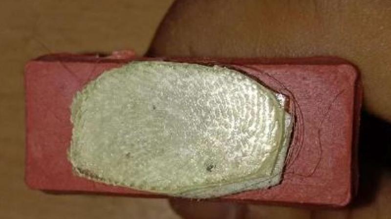 Rubber's fake thumb ready for biometric attendance Rubber's fake thumb ready for biometric attendance