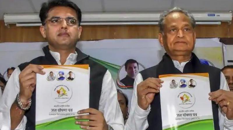 Congress releases manifesto for Rajasthan Congress releases manifesto for Rajasthan