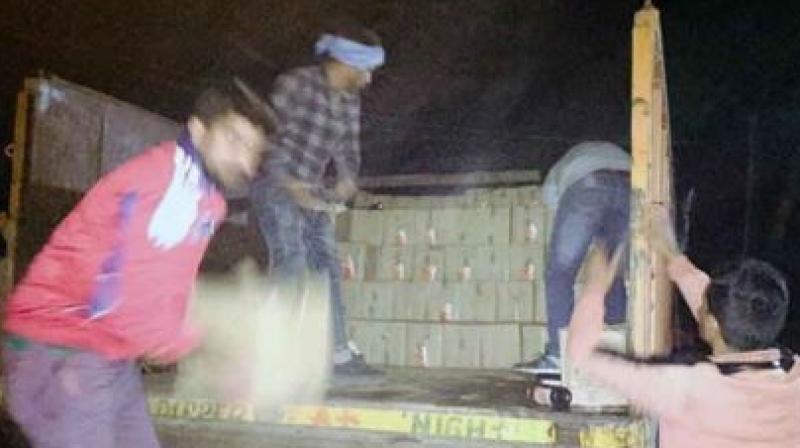Police recoverd 2200 cartons illegal wine