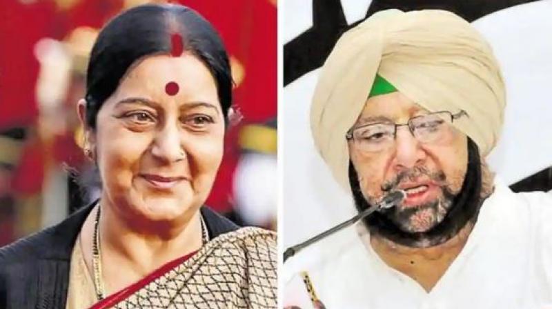 Captain assures Sushma Swaraj action against travel agents Captain assures Sushma Swaraj action against travel agents