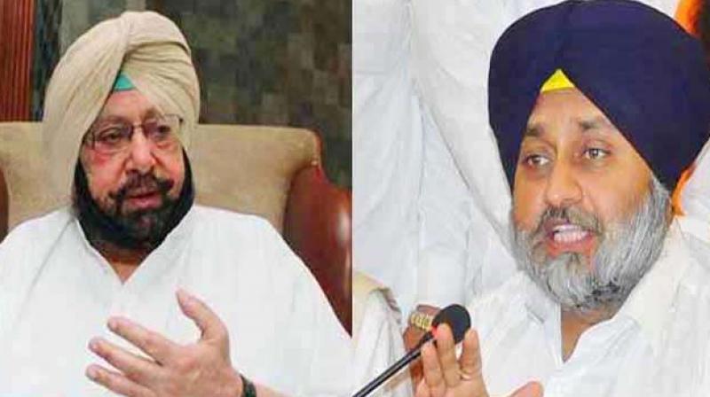 Captain Amrinder with Sukhbir Captain Amrinder with Sukhbir