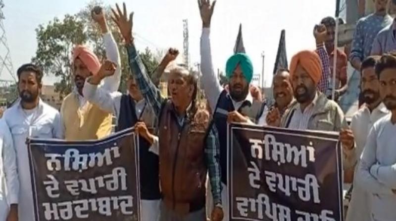 Protest against Bikram Majithia Protest against Bikram Majithia